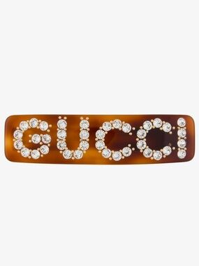 GUCCI ✨ Crystal Logo Tortoiseshell Hair Barrette ✨ NEW. I like offers! 🛍️ 🎉